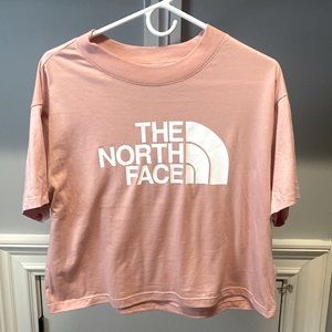 *THE NORTH FACE* cropped flowy pink tee, tags removed never worn